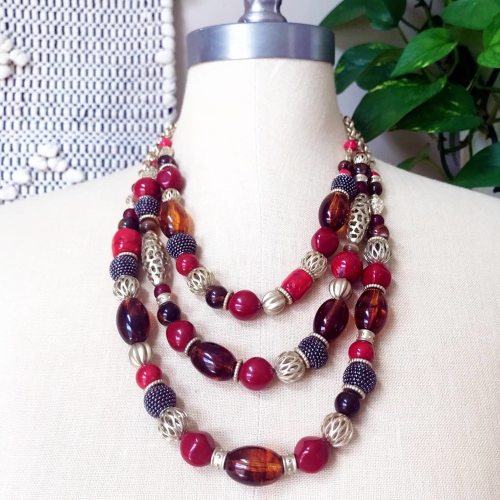 CHICO’s Muti-Strand Mixed Media Beaded Necklace
